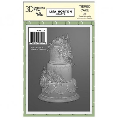 Tiered Cake -  3D Embossing Folder & die by lisa horton crafts LHCEF213